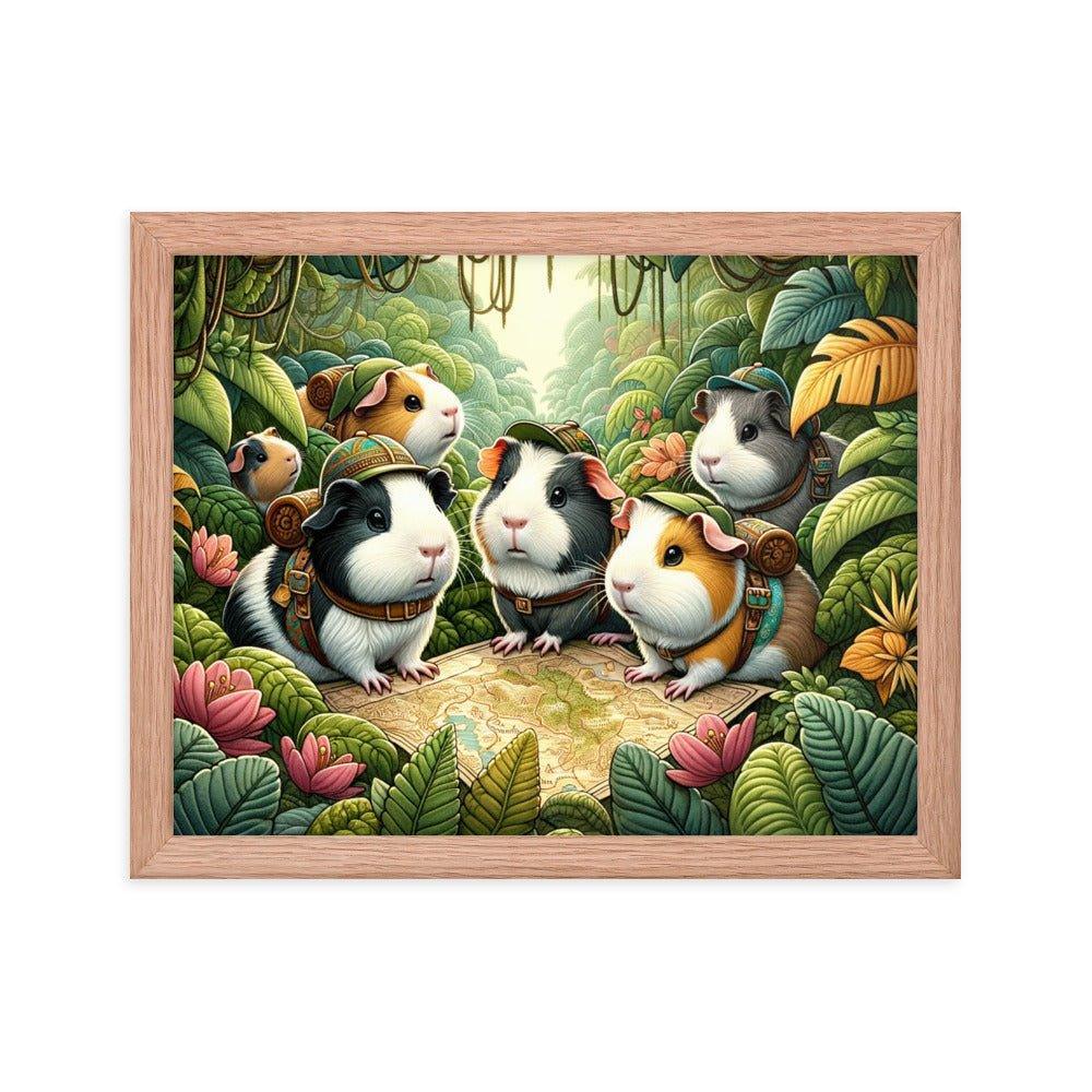 Adventurous Guinea Pigs Jungle Exploration Framed Poster - Oh Posters