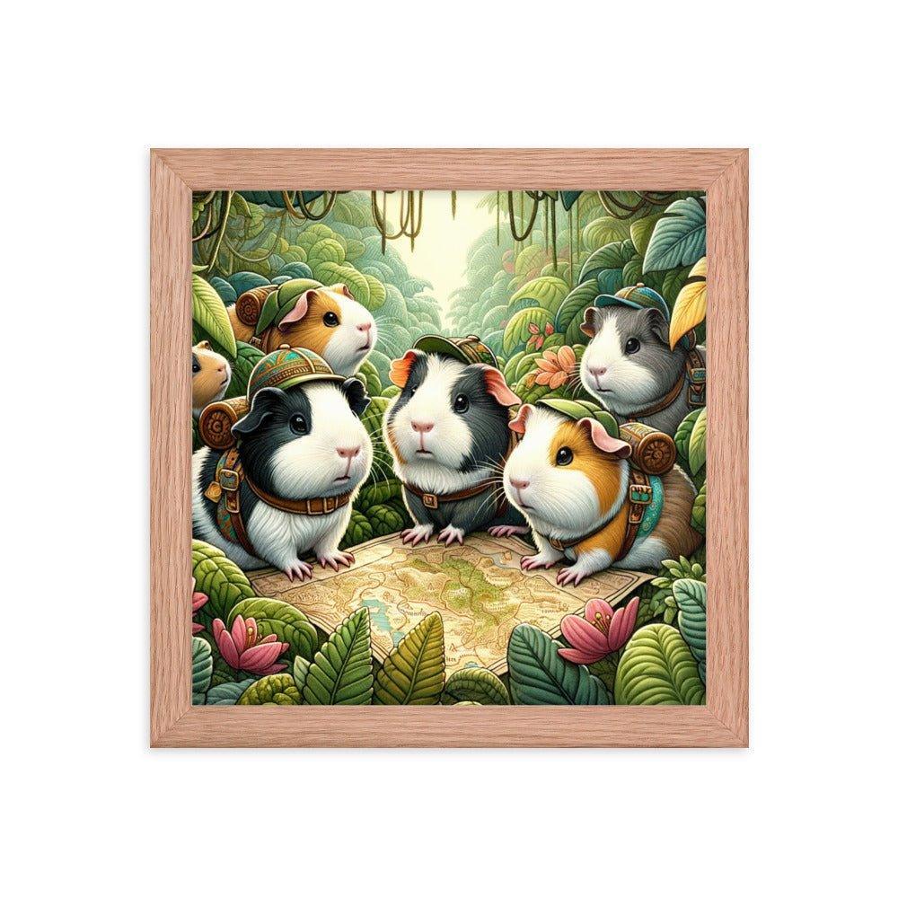 Adventurous Guinea Pigs Jungle Exploration Framed Poster - Oh Posters