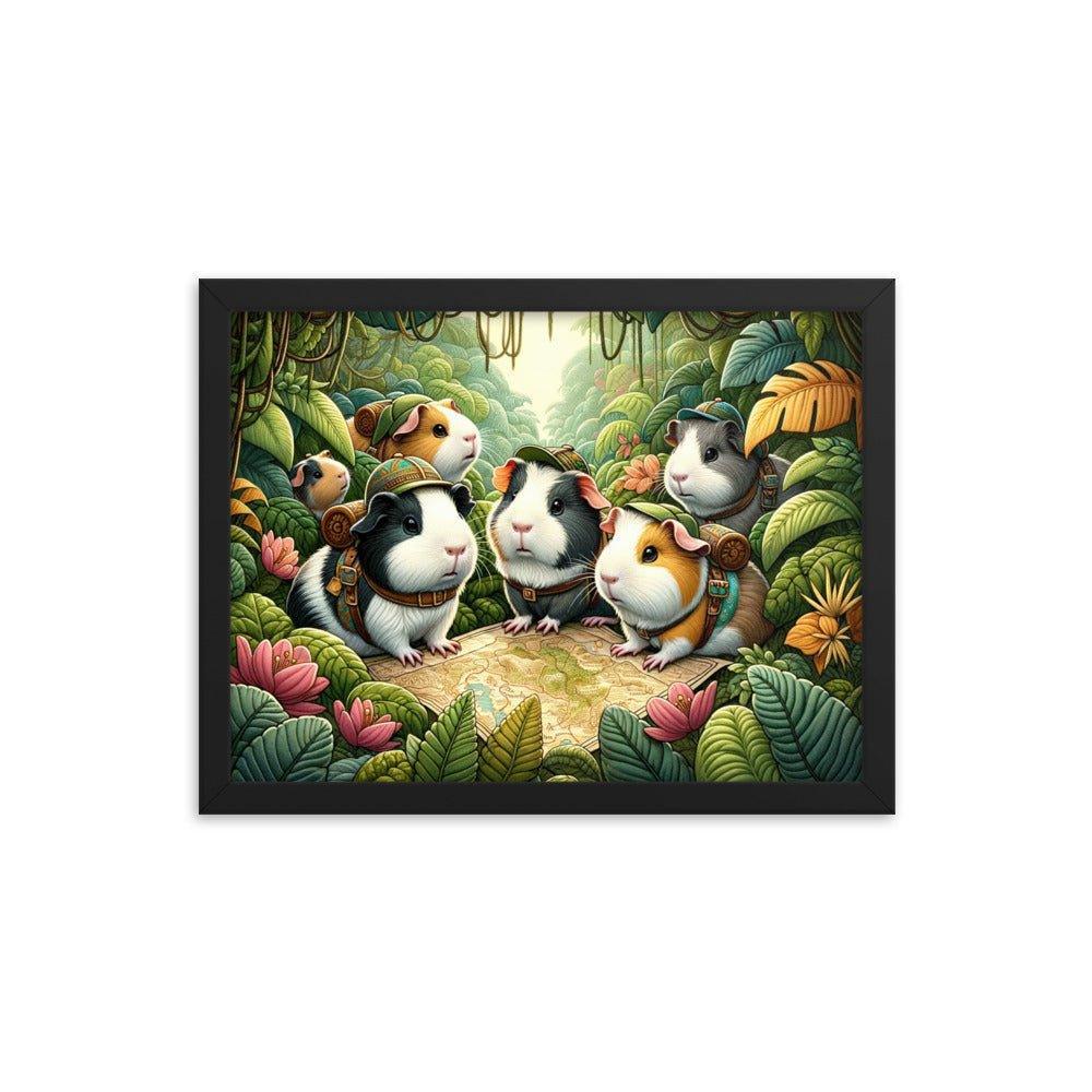 Adventurous Guinea Pigs Jungle Exploration Framed Poster - Oh Posters