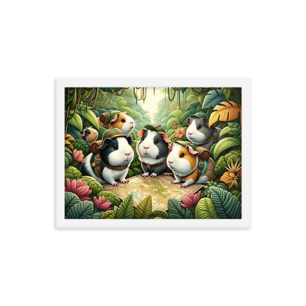 Adventurous Guinea Pigs Jungle Exploration Framed Poster - Oh Posters