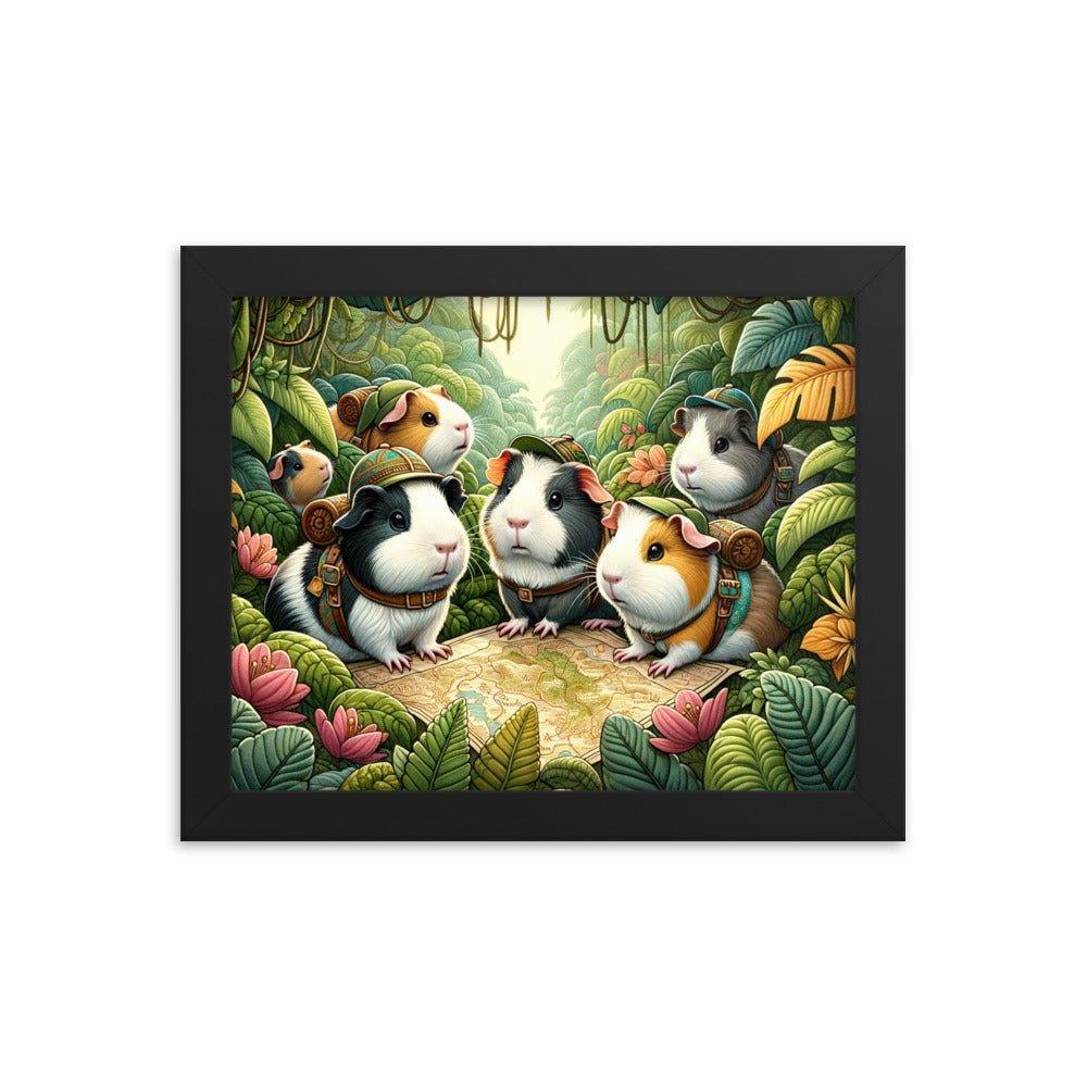 Adventurous Guinea Pigs Jungle Exploration Framed Poster - Oh Posters