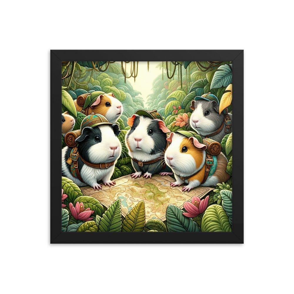 Adventurous Guinea Pigs Jungle Exploration Framed Poster - Oh Posters