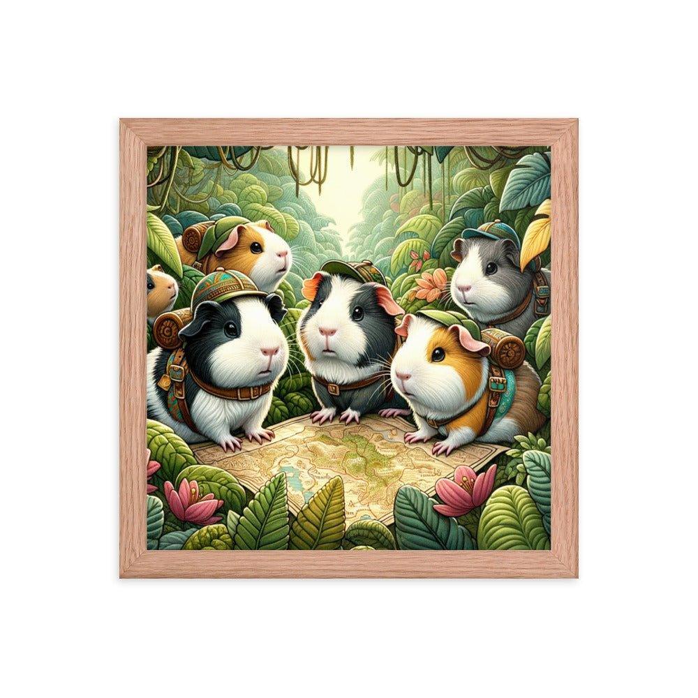 Adventurous Guinea Pigs Jungle Exploration Framed Poster - Oh Posters