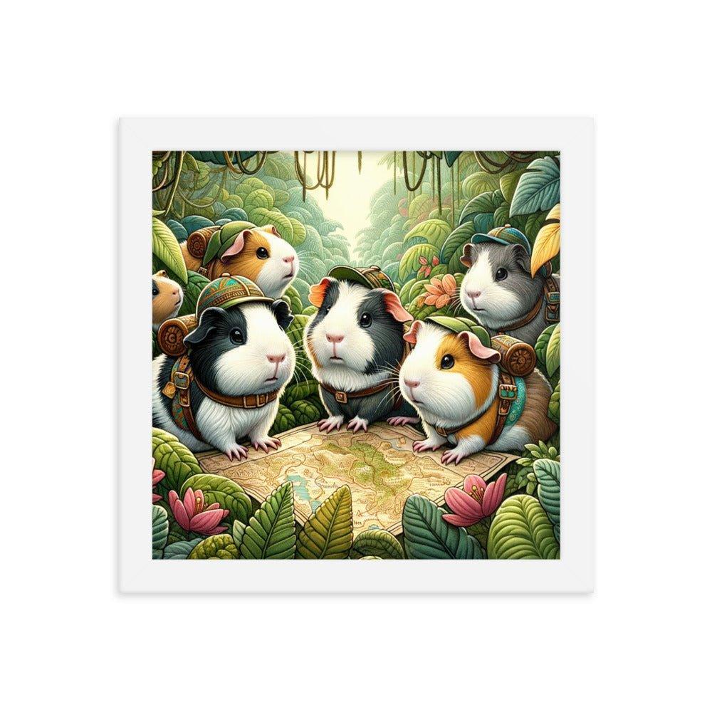 Adventurous Guinea Pigs Jungle Exploration Framed Poster - Oh Posters