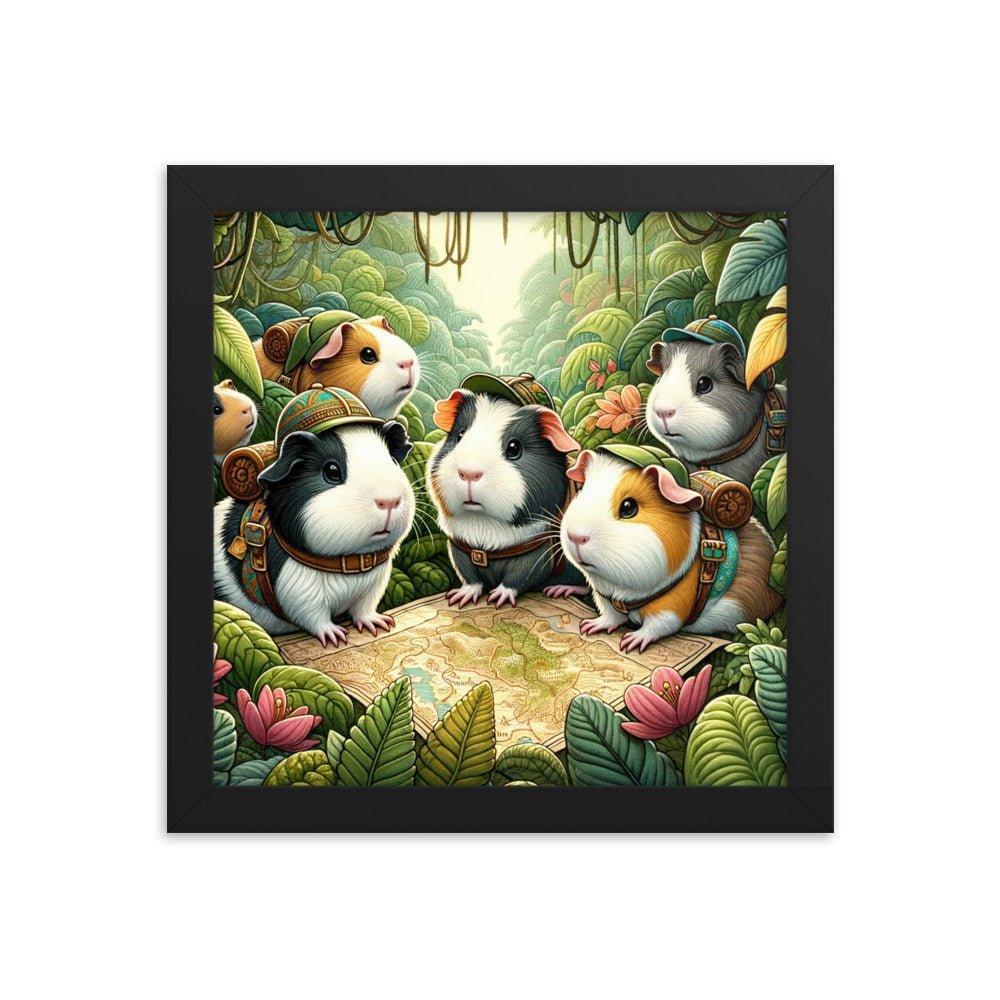 Adventurous Guinea Pigs Jungle Exploration Framed Poster - Oh Posters