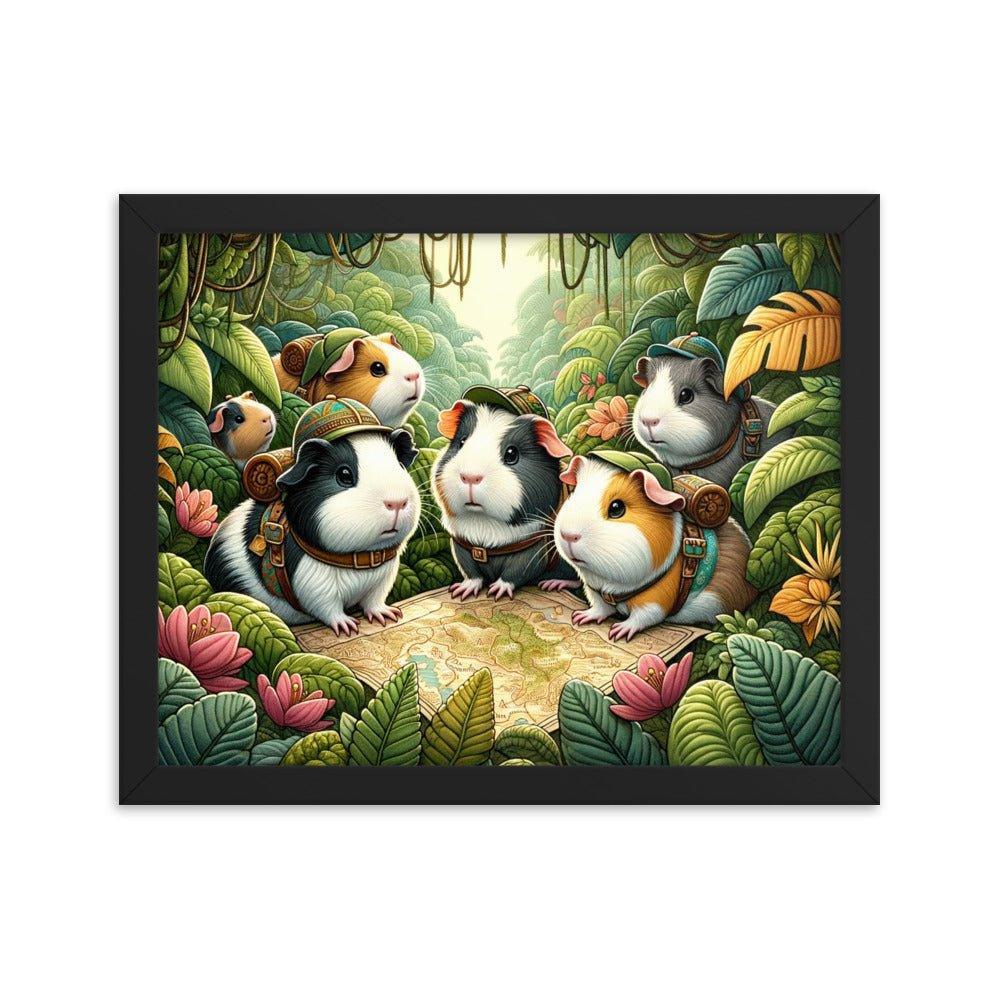 Adventurous Guinea Pigs Jungle Exploration Framed Poster - Oh Posters