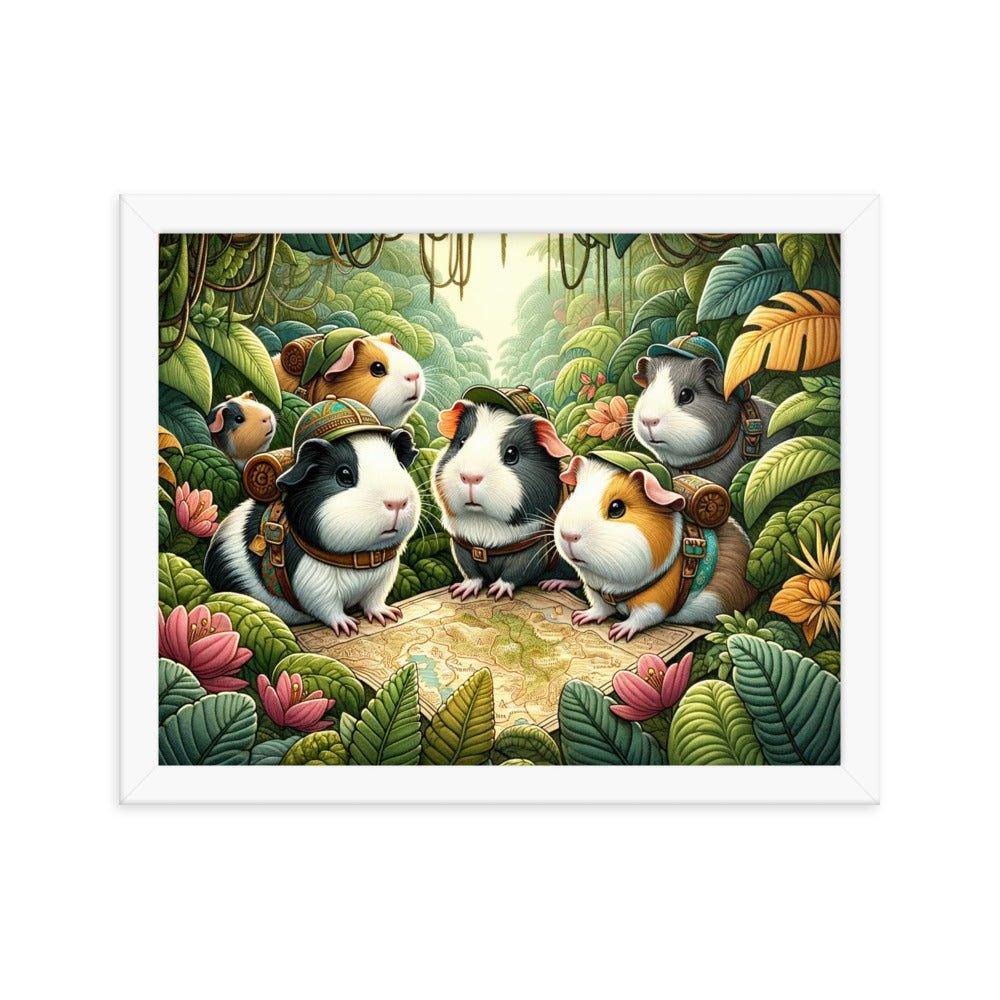 Adventurous Guinea Pigs Jungle Exploration Framed Poster - Oh Posters