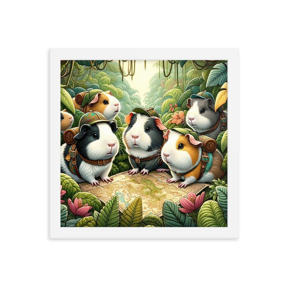 Adventurous Guinea Pigs Jungle Exploration Framed Poster - Oh Posters