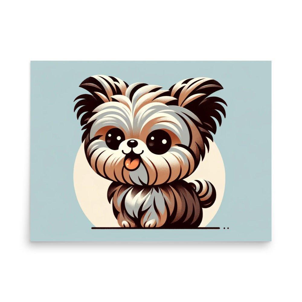 Affenpinscher Cute and Fluffy Texture Two-Tone Color Poster - Oh Posters