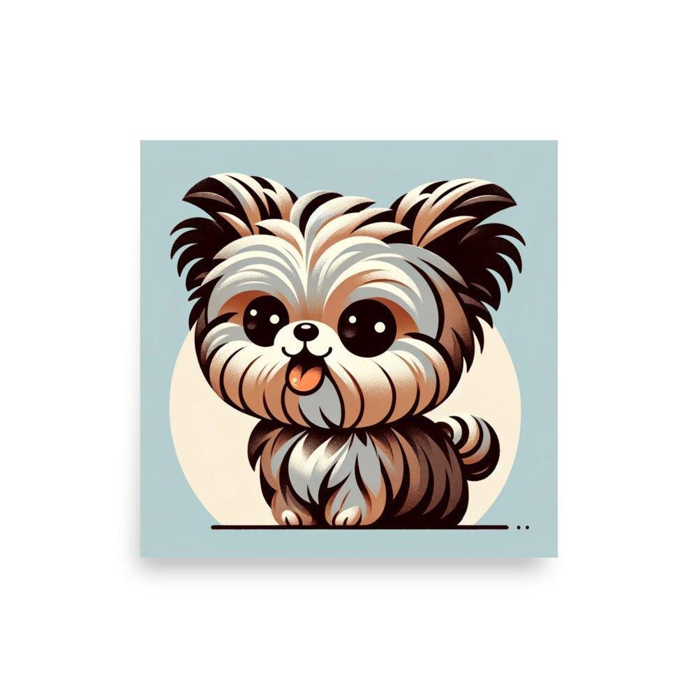 Affenpinscher Cute and Fluffy Texture Two-Tone Color Poster - Oh Posters