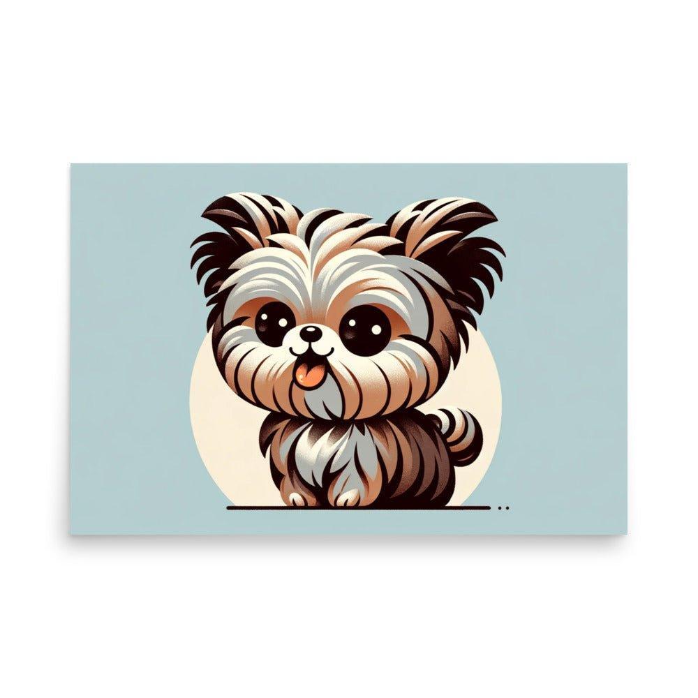 Affenpinscher Cute and Fluffy Texture Two-Tone Color Poster - Oh Posters