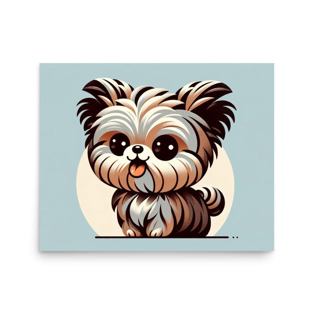 Affenpinscher Cute and Fluffy Texture Two-Tone Color Poster - Oh Posters