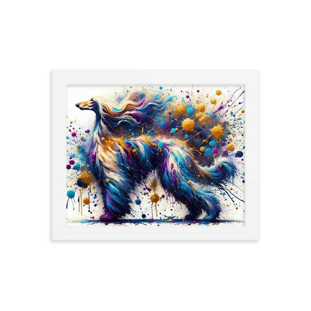 Afghan Hound Cosmic Colors Abstract Explosion Framed Poster - Oh Posters