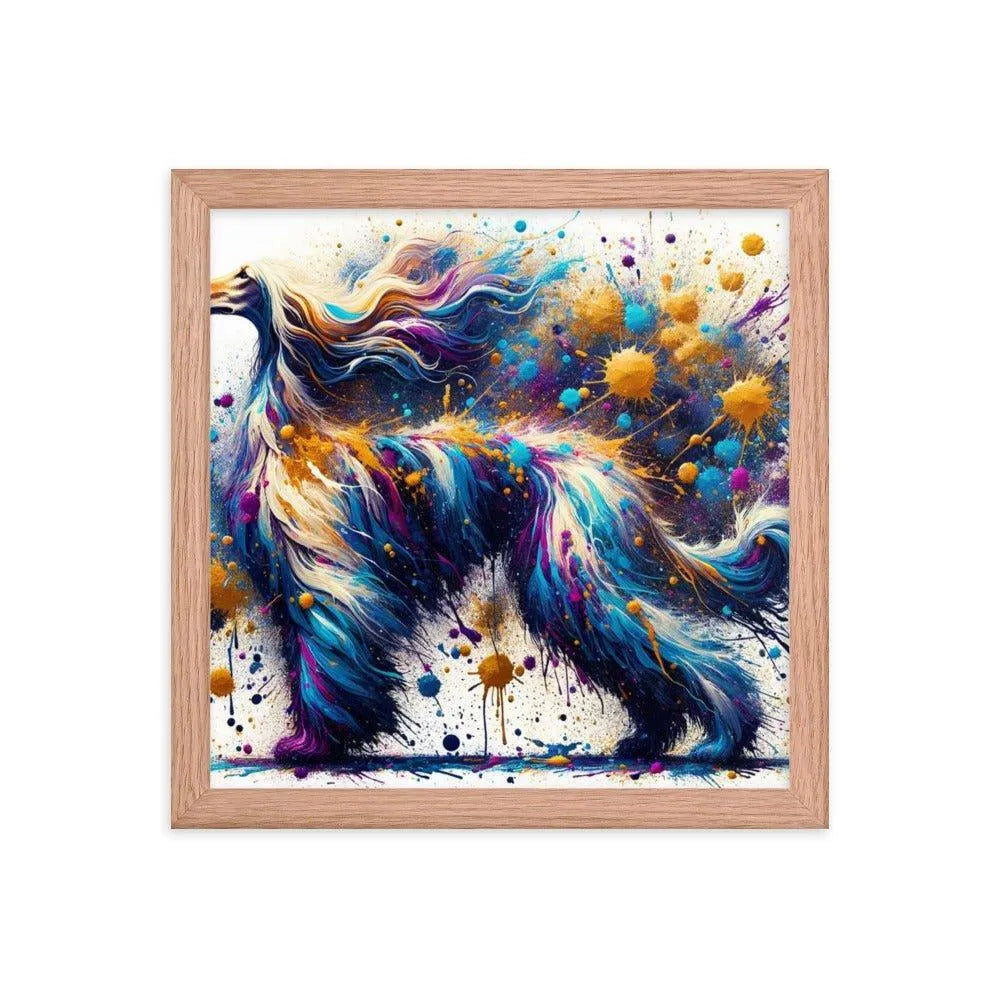 Afghan Hound Cosmic Colors Abstract Explosion Framed Poster - Oh Posters