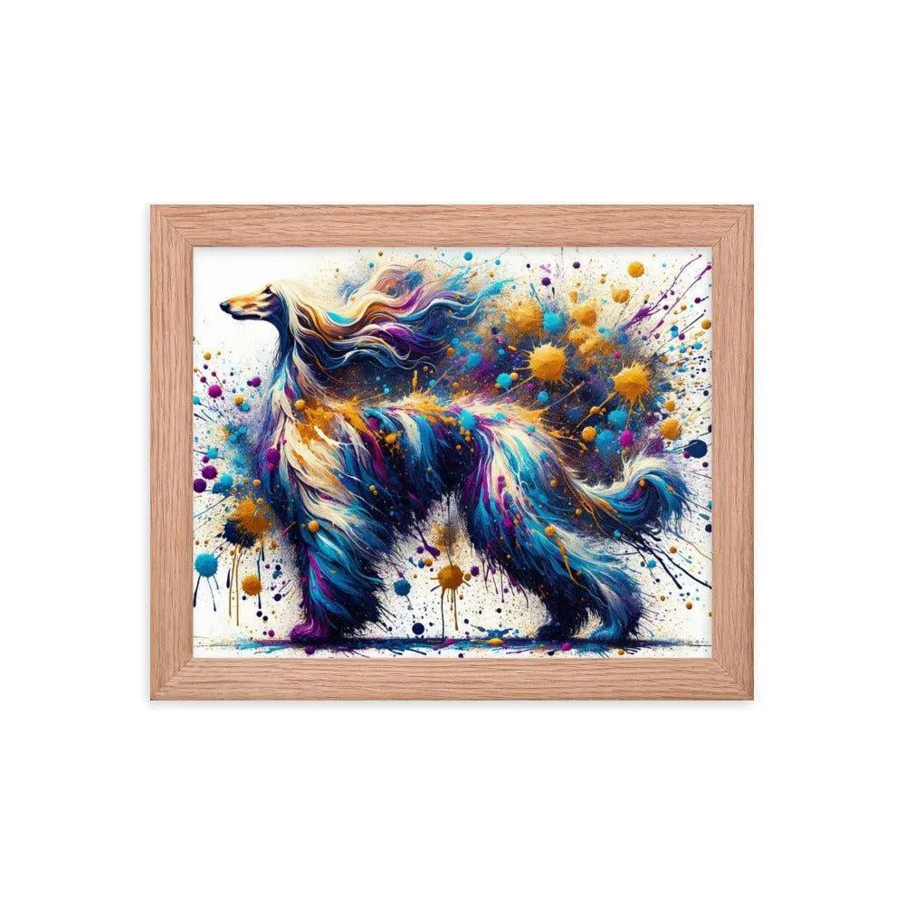 Afghan Hound Cosmic Colors Abstract Explosion Framed Poster - Oh Posters