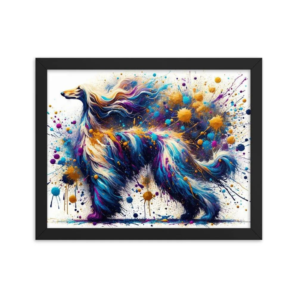 Afghan Hound Cosmic Colors Abstract Explosion Framed Poster - Oh Posters