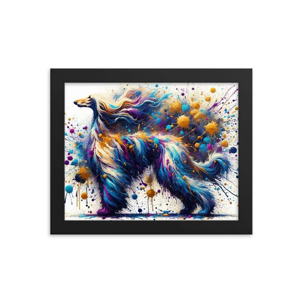 Afghan Hound Cosmic Colors Abstract Explosion Framed Poster - Oh Posters