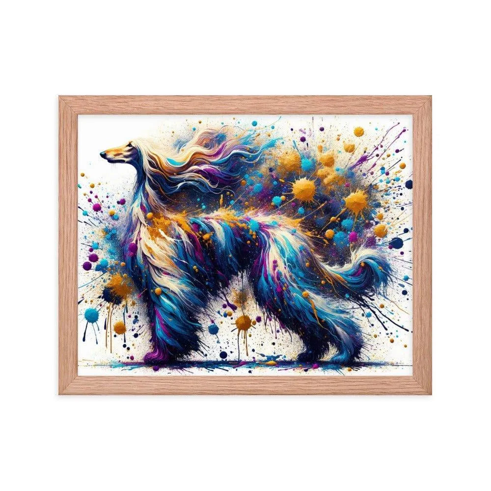 Afghan Hound Cosmic Colors Abstract Explosion Framed Poster - Oh Posters