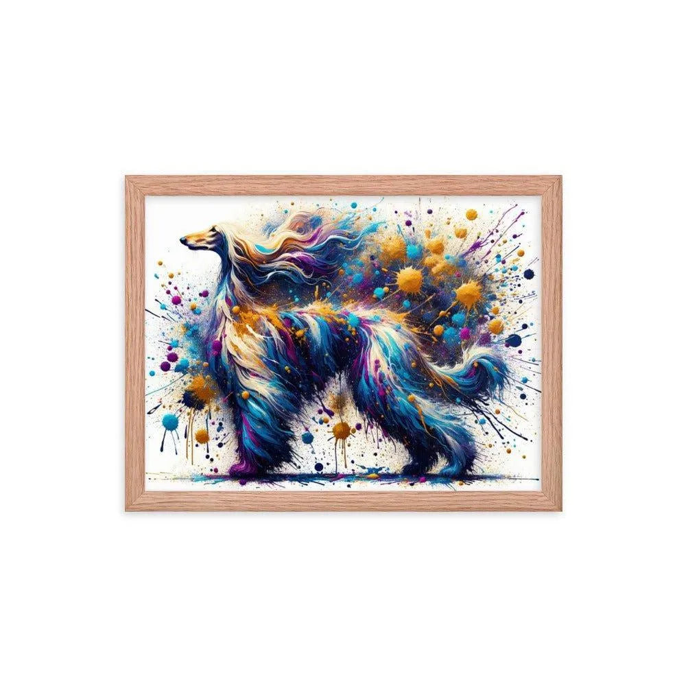 Afghan Hound Cosmic Colors Abstract Explosion Framed Poster - Oh Posters