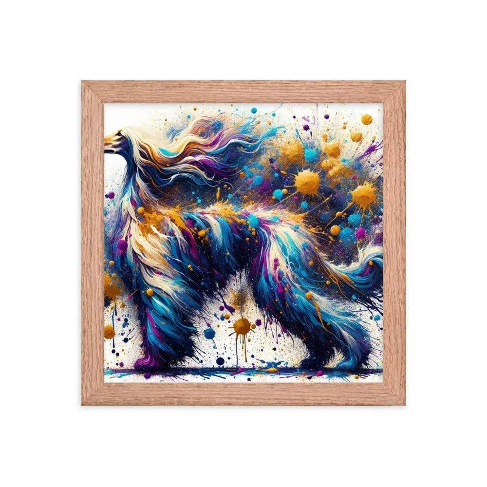 Afghan Hound Cosmic Colors Abstract Explosion Framed Poster - Oh Posters