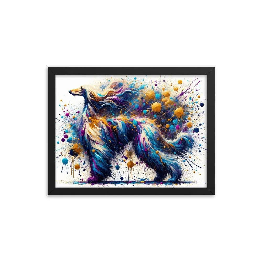 Afghan Hound Cosmic Colors Abstract Explosion Framed Poster - Oh Posters