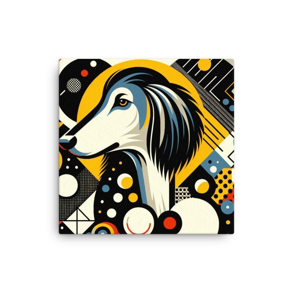 Afghan Hound Geometric Retro Pop Art Dog Thin Canvas - Oh Posters