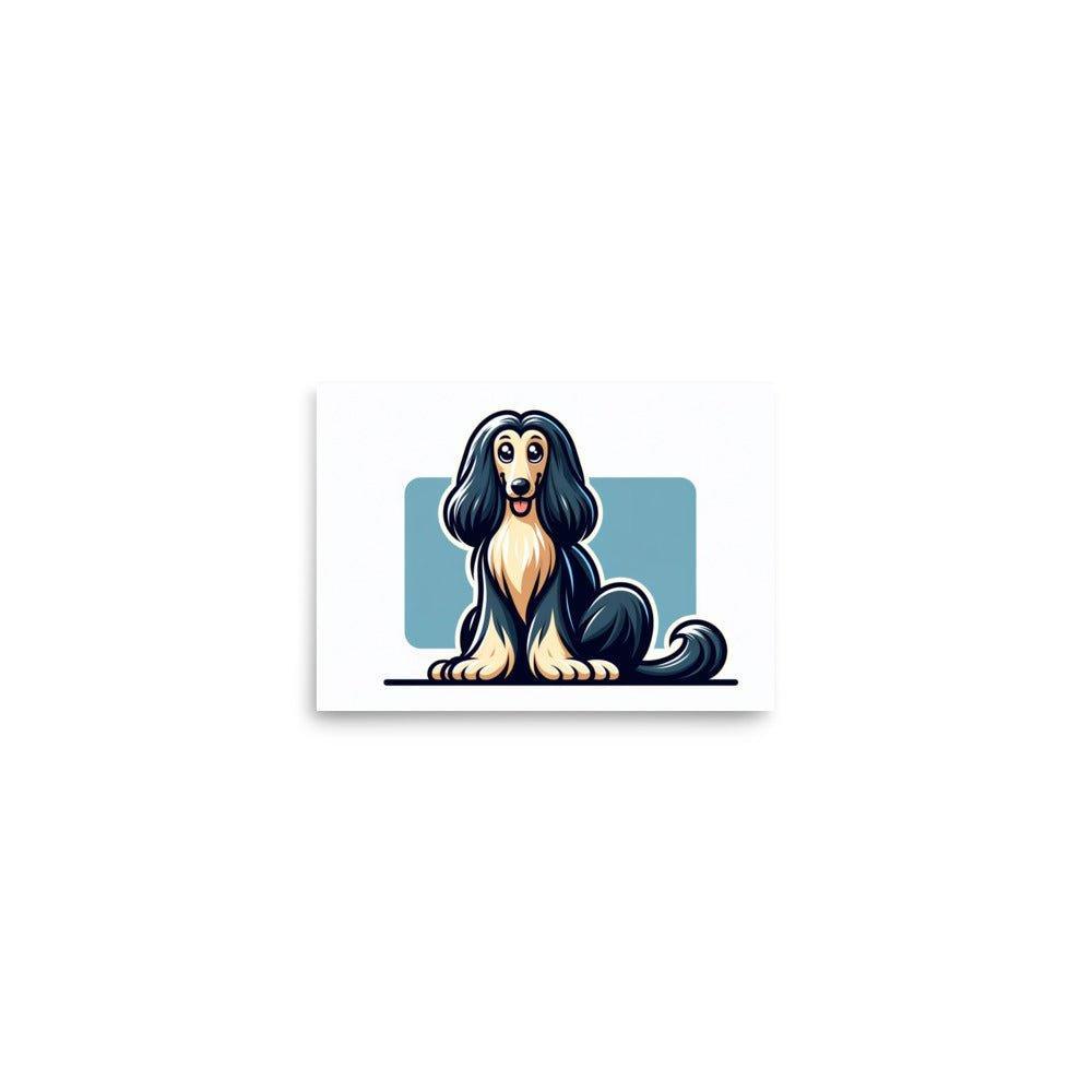 Afghan Hound Joyful Illustration Poster - Oh Posters