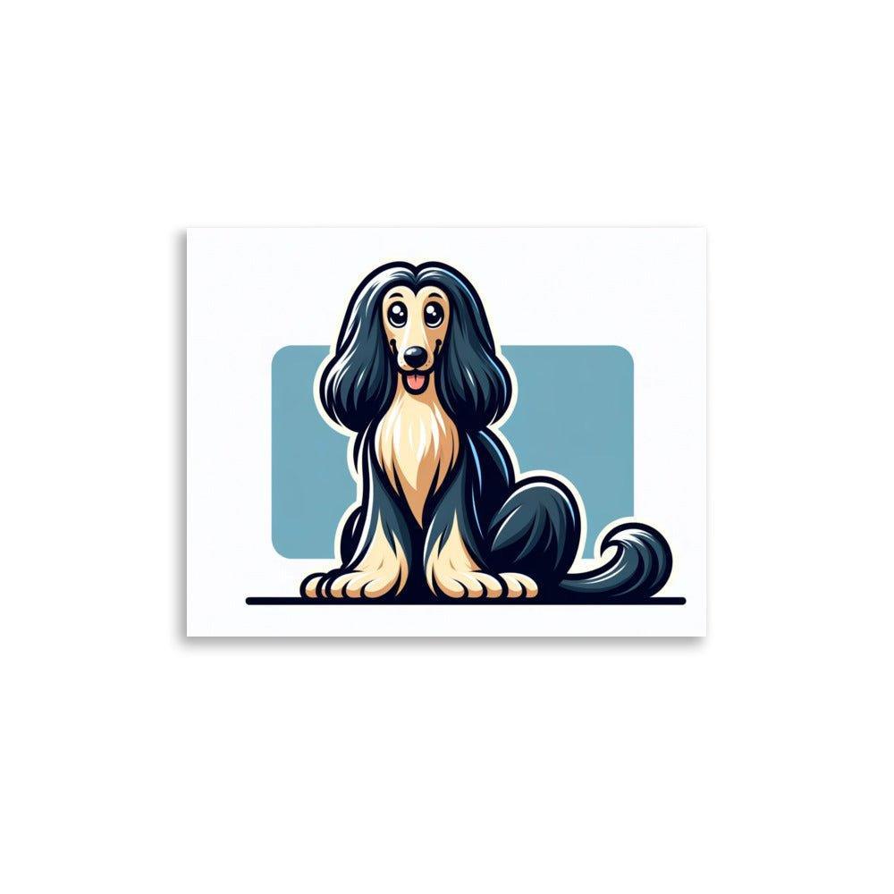 Afghan Hound Joyful Illustration Poster - Oh Posters