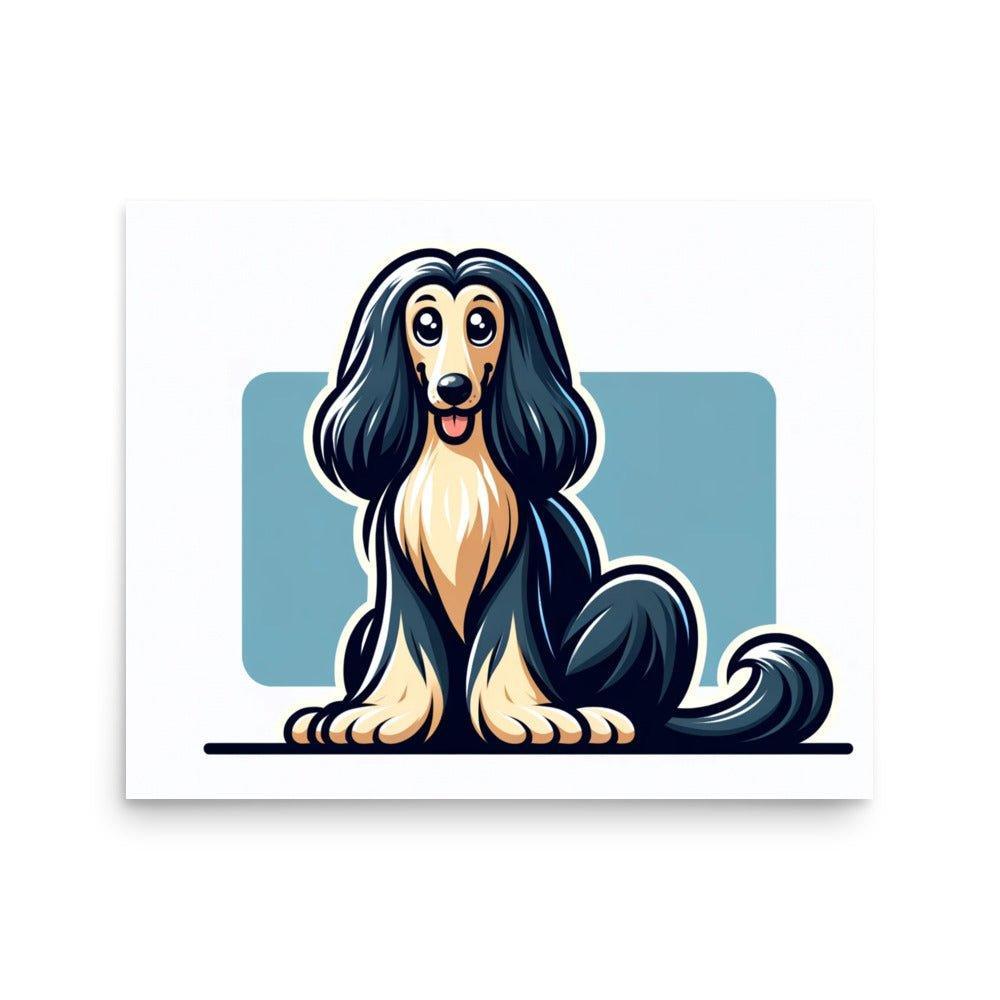 Afghan Hound Joyful Illustration Poster - Oh Posters