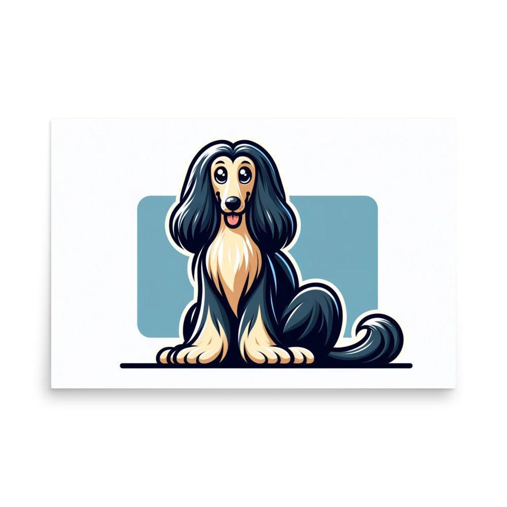 Afghan Hound Joyful Illustration Poster - Oh Posters