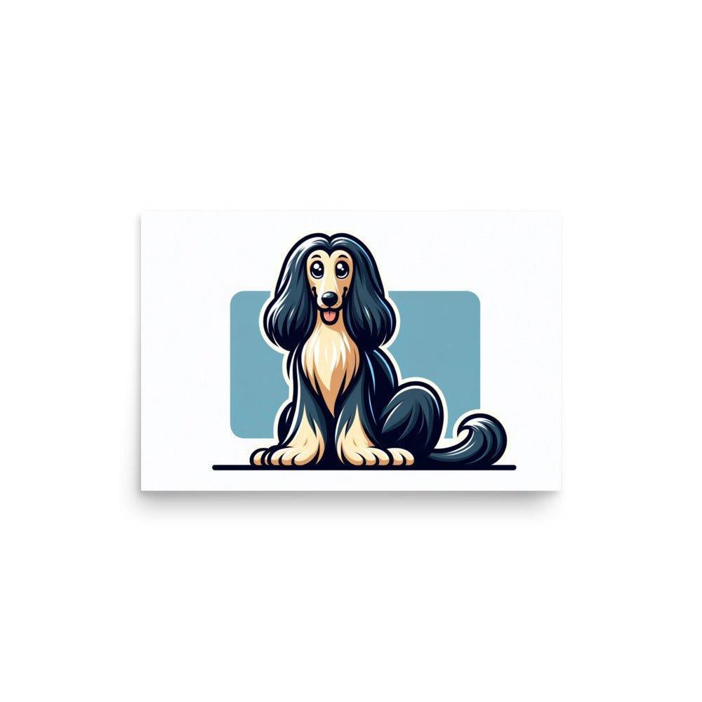 Afghan Hound Joyful Illustration Poster - Oh Posters