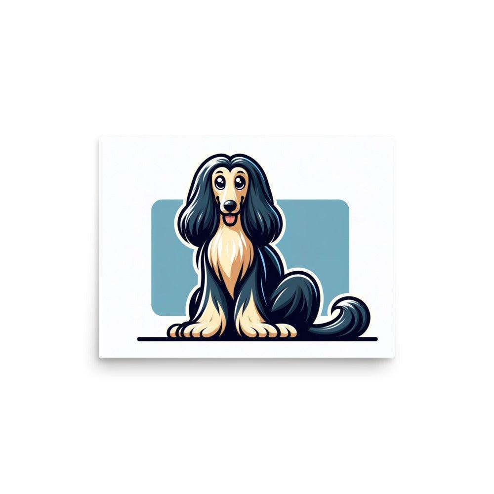 Afghan Hound Joyful Illustration Poster - Oh Posters