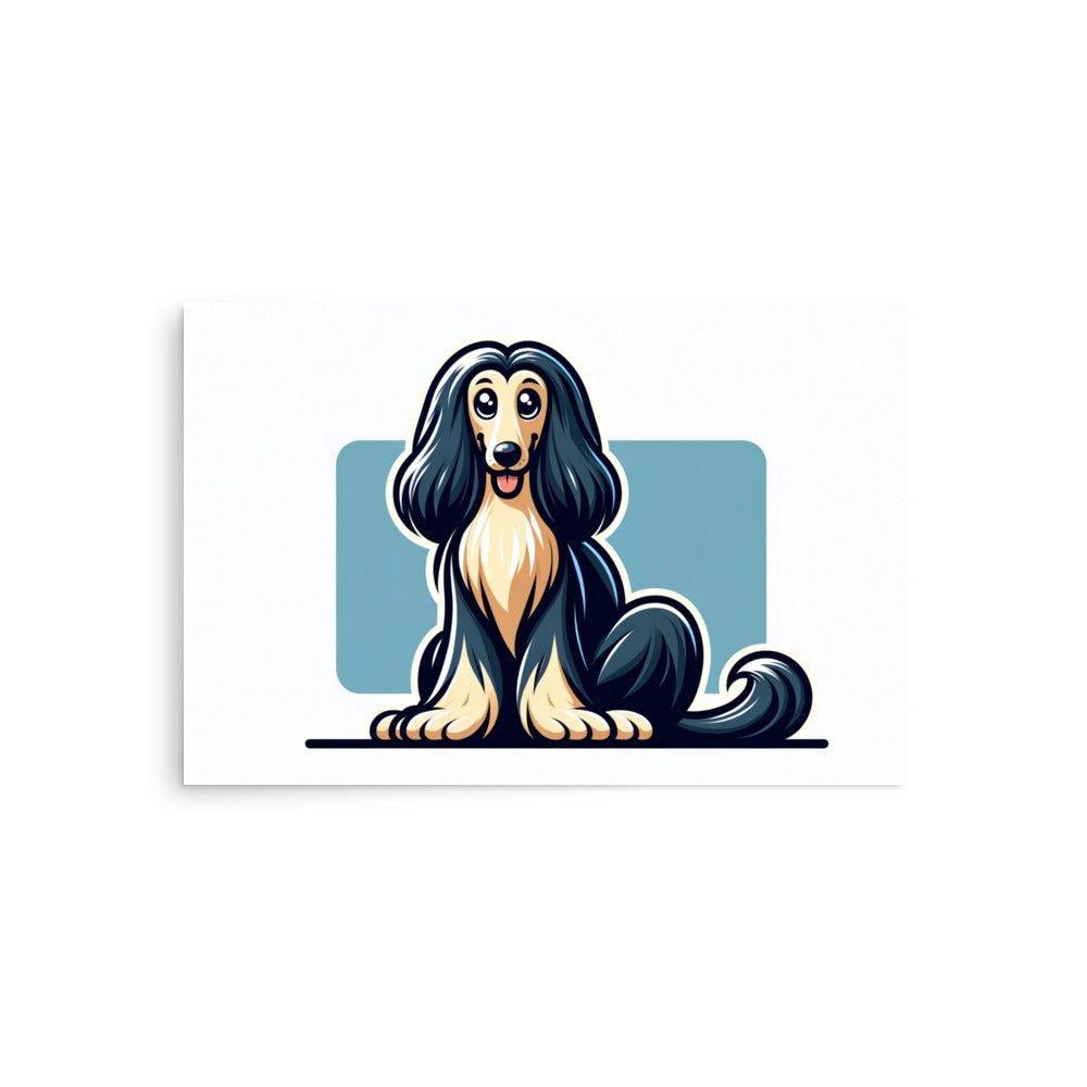 Afghan Hound Joyful Illustration Poster - Oh Posters