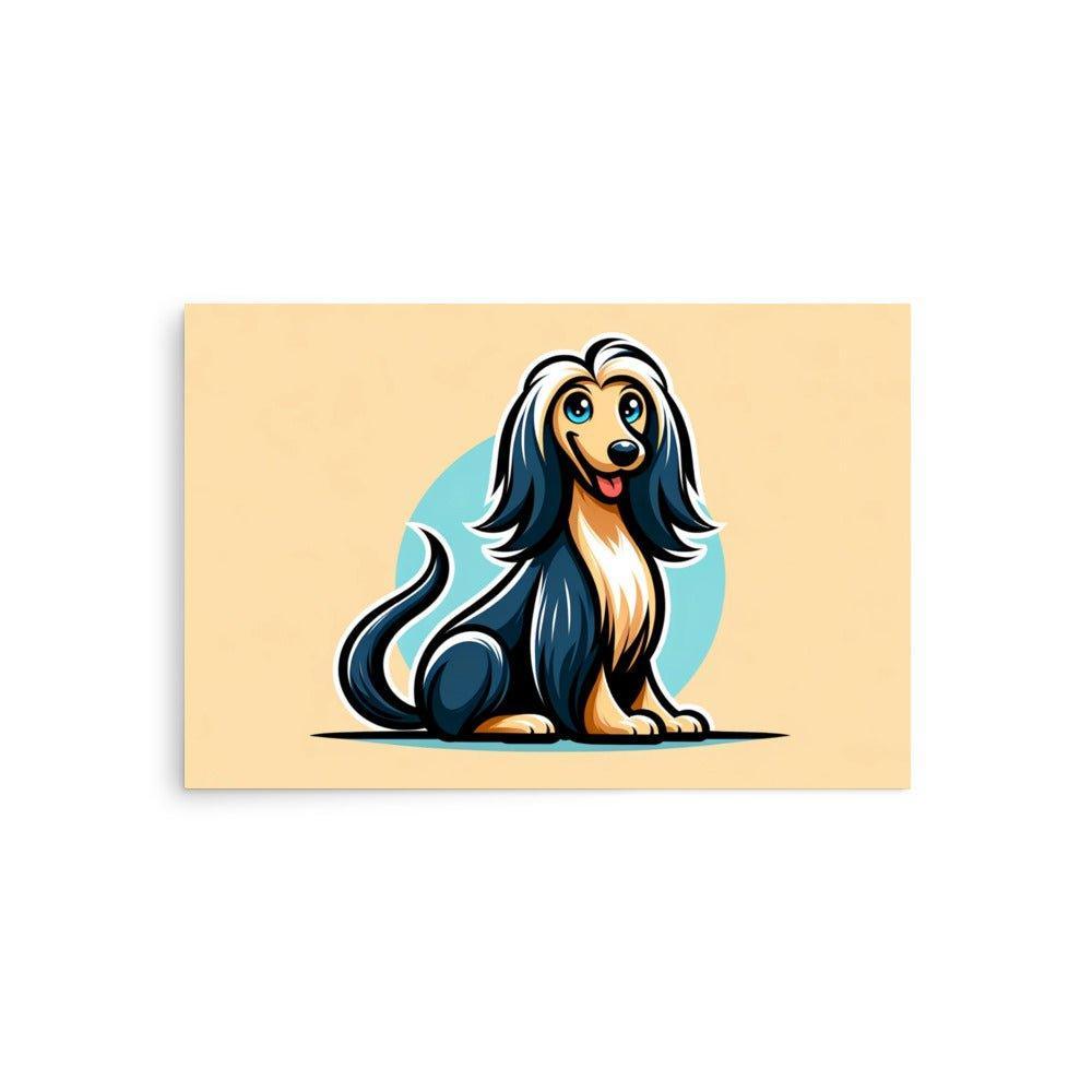 Afghan Hound Modern Vector Cartoon with Vibrant Colors Poster - Oh Posters