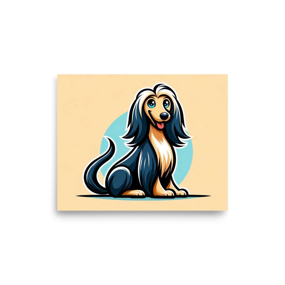 Afghan Hound Modern Vector Cartoon with Vibrant Colors Poster - Oh Posters