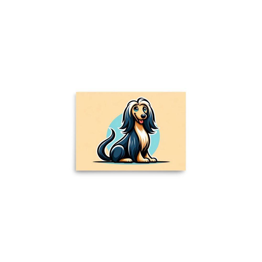 Afghan Hound Modern Vector Cartoon with Vibrant Colors Poster - Oh Posters