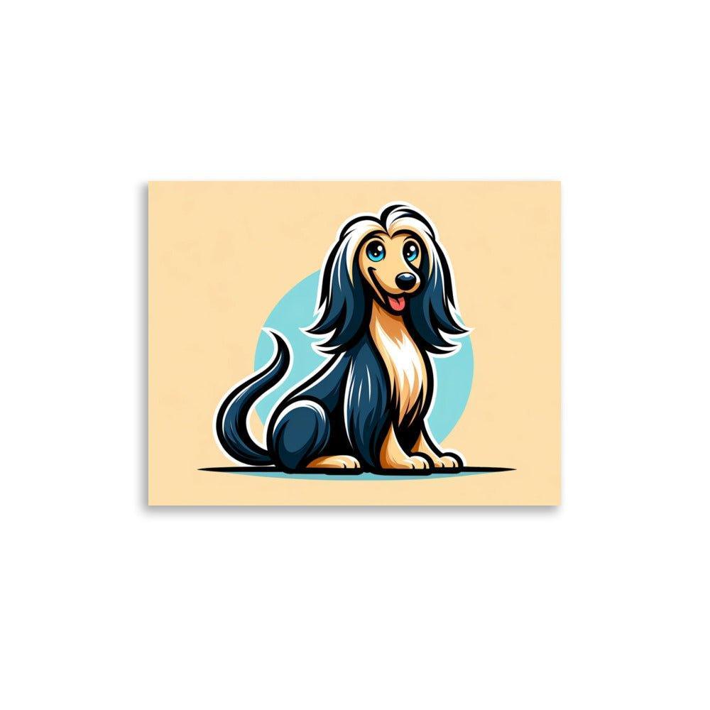 Afghan Hound Modern Vector Cartoon with Vibrant Colors Poster - Oh Posters