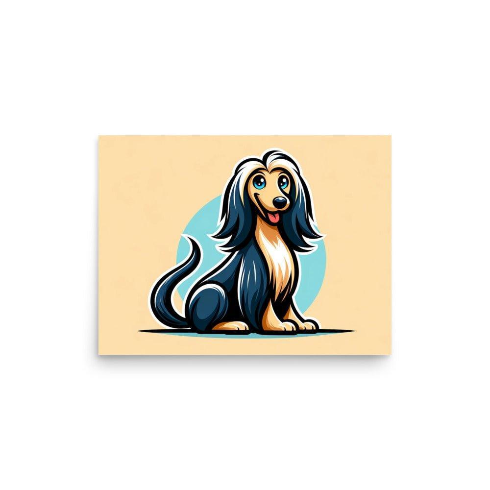 Afghan Hound Modern Vector Cartoon with Vibrant Colors Poster - Oh Posters