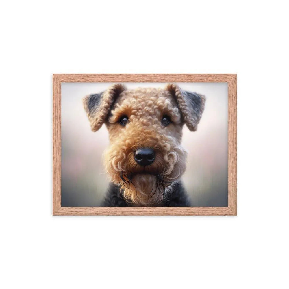 Airedale Terrier Expressive Face Digital Art Framed Poster - Oh Posters