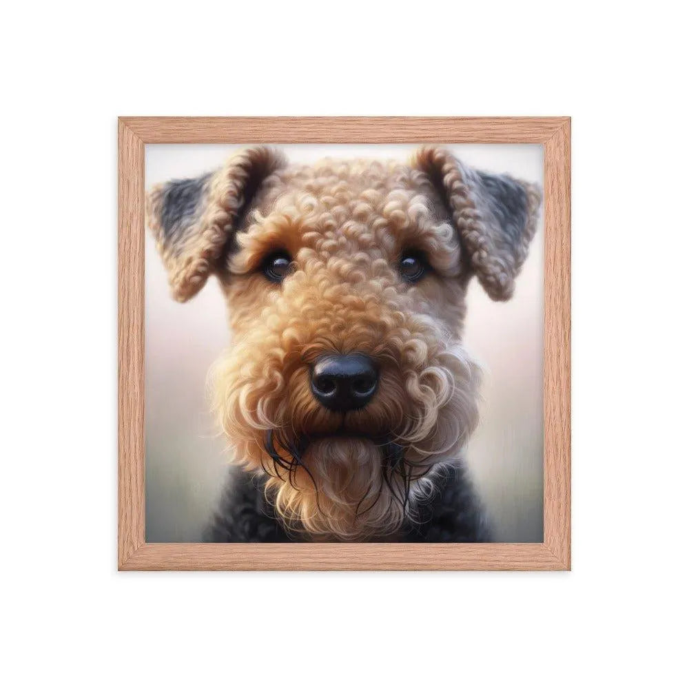 Airedale Terrier Expressive Face Digital Art Framed Poster - Oh Posters