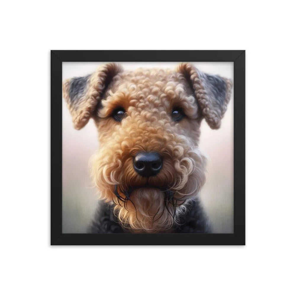 Airedale Terrier Expressive Face Digital Art Framed Poster - Oh Posters