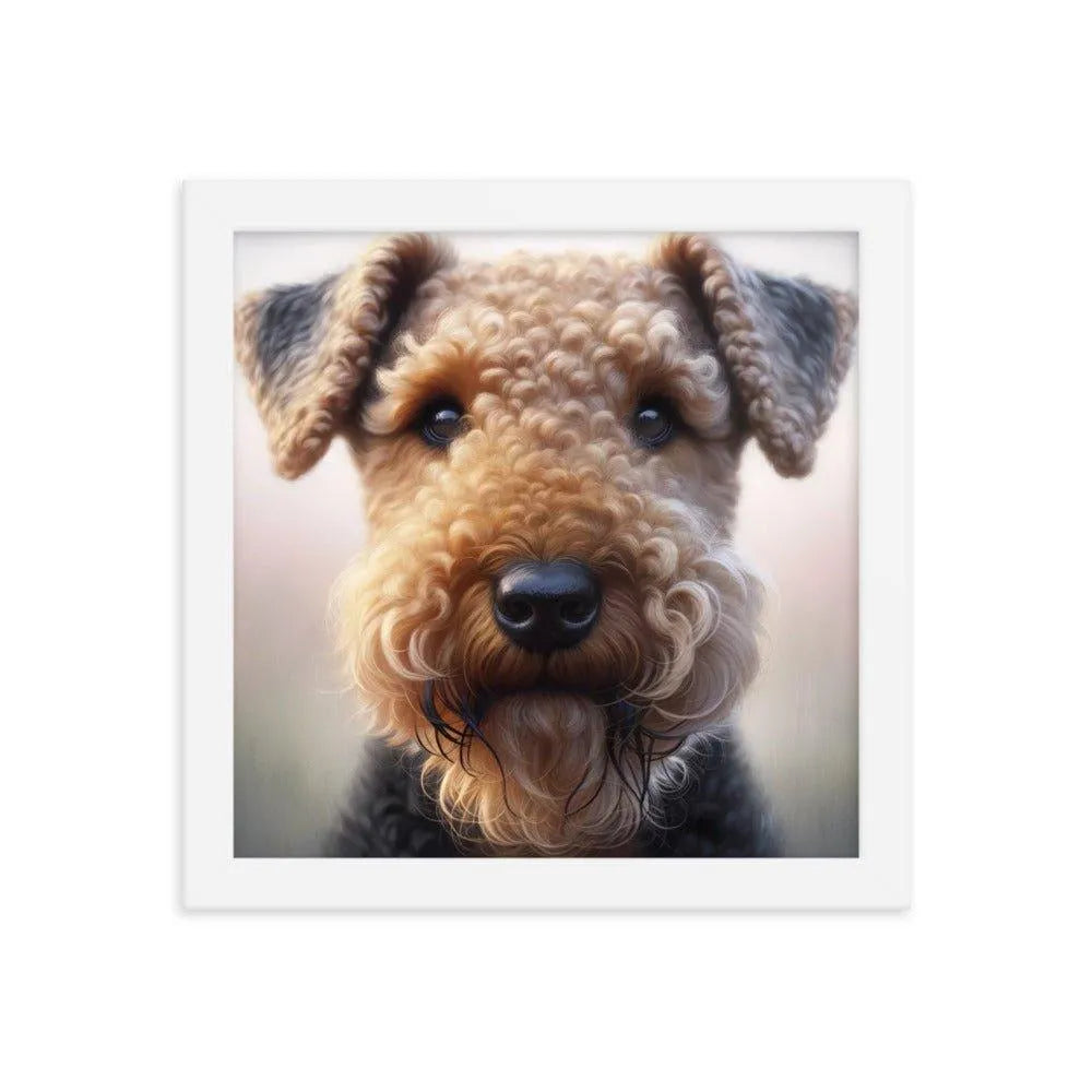 Airedale Terrier Expressive Face Digital Art Framed Poster - Oh Posters