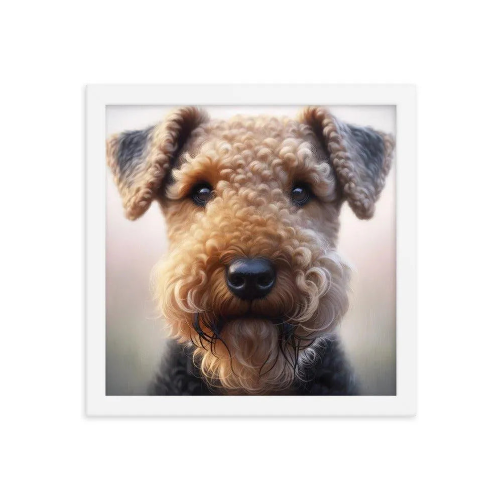 Airedale Terrier Expressive Face Digital Art Framed Poster - Oh Posters