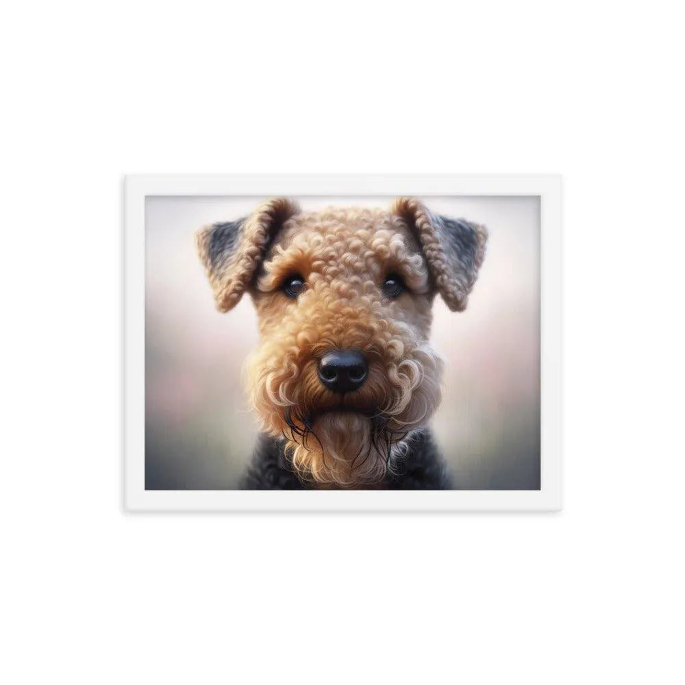 Airedale Terrier Expressive Face Digital Art Framed Poster - Oh Posters