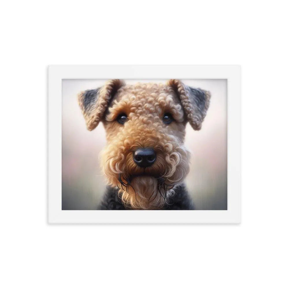 Airedale Terrier Expressive Face Digital Art Framed Poster - Oh Posters