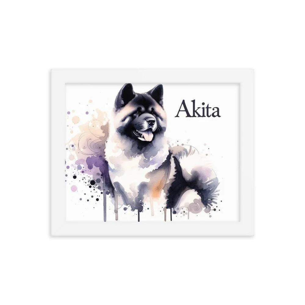 Akita Watercolor Painting 'Akita' Framed Poster - Oh Posters