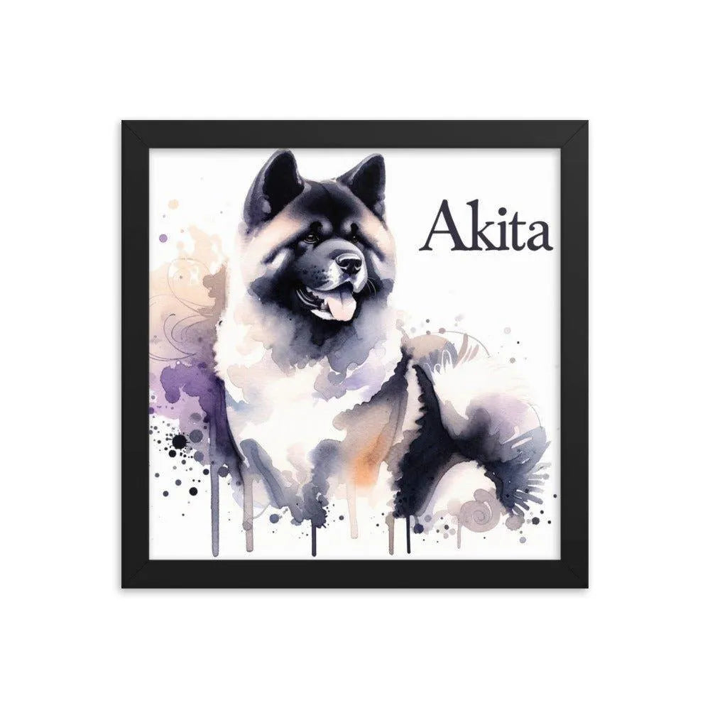 Akita Watercolor Painting 'Akita' Framed Poster - Oh Posters