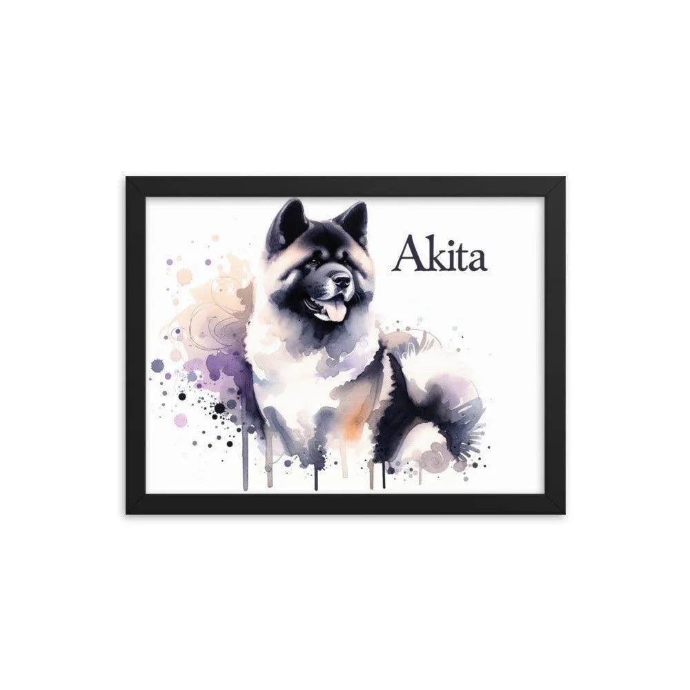 Akita Watercolor Painting 'Akita' Framed Poster - Oh Posters