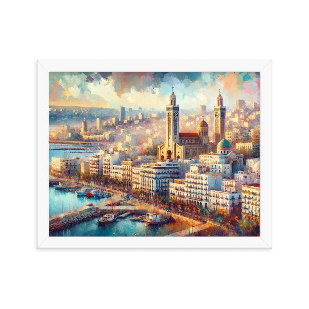 Algeria Algiers Harbor Sunset Impressionist Style Framed Poster - Oh Posters