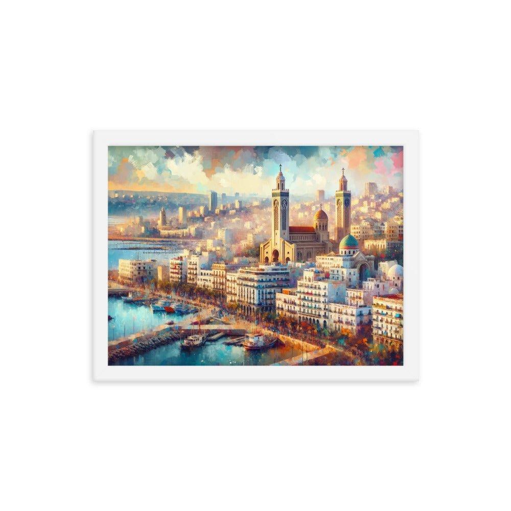 Algeria Algiers Harbor Sunset Impressionist Style Framed Poster - Oh Posters